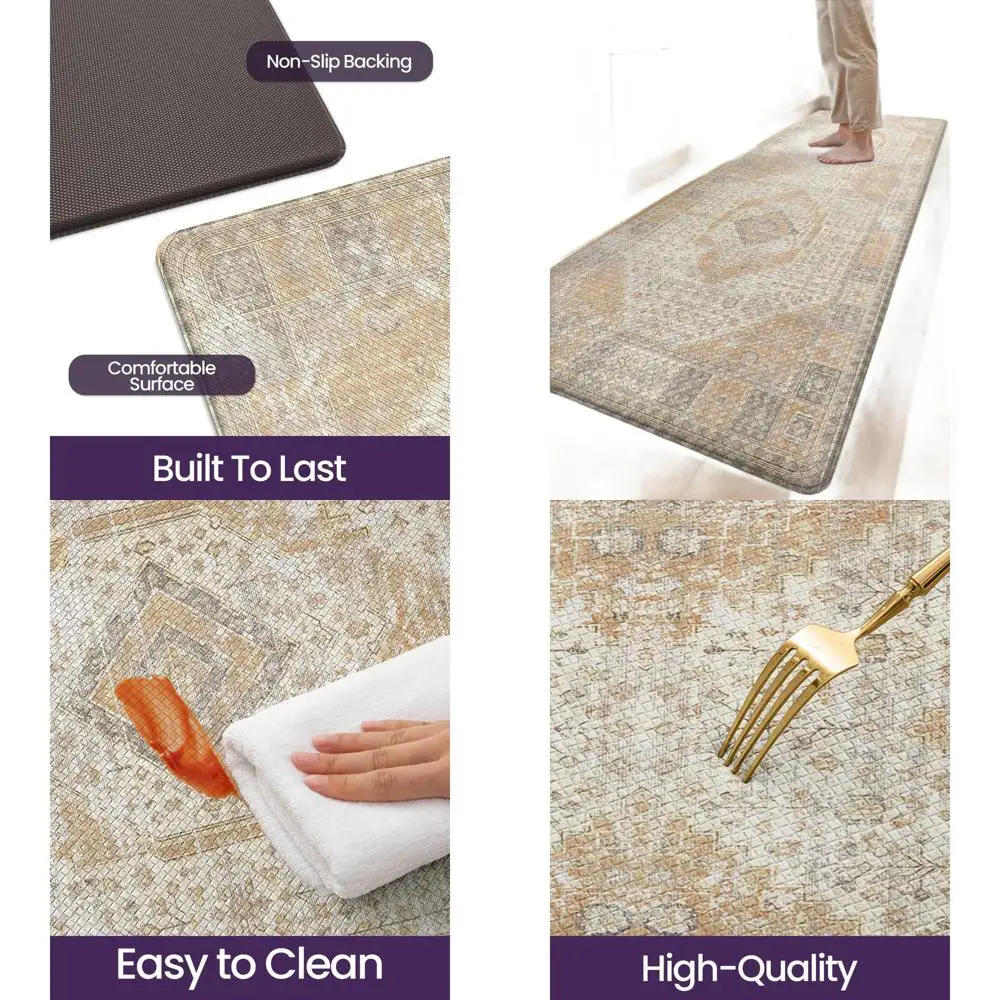 

Кухонный напольный коврик против усталости, мягкая дорожка в винтажном стиле 23x86, водонепроницаемая подкладка из пены с эффектом памяти для удобной стоя, B