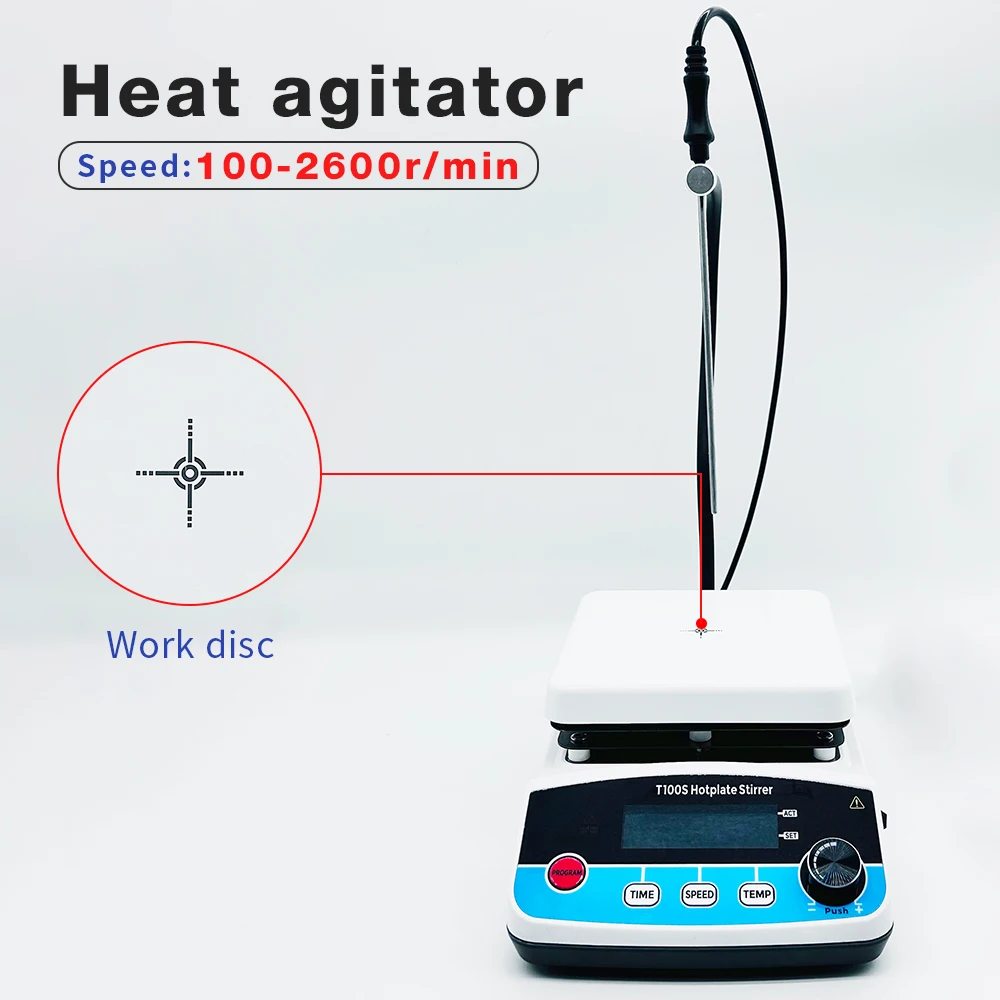 T100S 100-2600PRM Constant Temperature Magnetic Stirrer EU Plug Hot Plate Magnetic Stirrer For Chemical Medical Laboratory