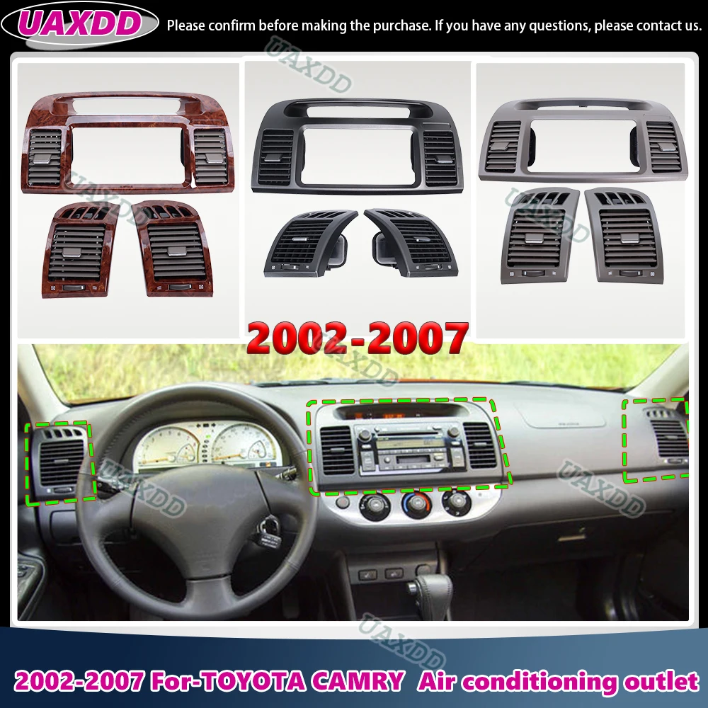 

UAXDD для TOYOTA CAMRY 2002-2007, передняя панель автомобиля, центральная вентиляционная решетка переменного тока, розетка для кондиционера, лицевая панель