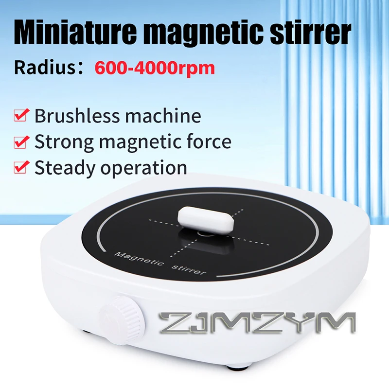 Magnetrührer Mini Lab Rührmischer Tragbare Rührplatte mit Rührstab 1L 600-4000 für Labor EU-Stecker