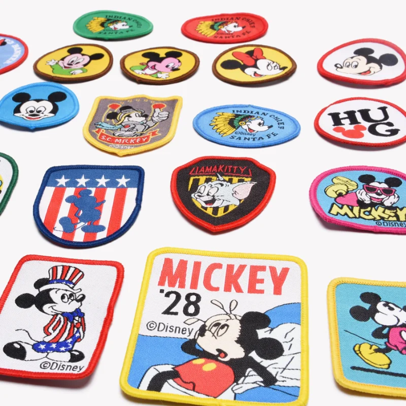 Disney Mickey Minnie Mouse Embroidered Iron On Patches on Clothes for Children Stickers Cartoon DIY Sew On Clothing Kawaii Gift