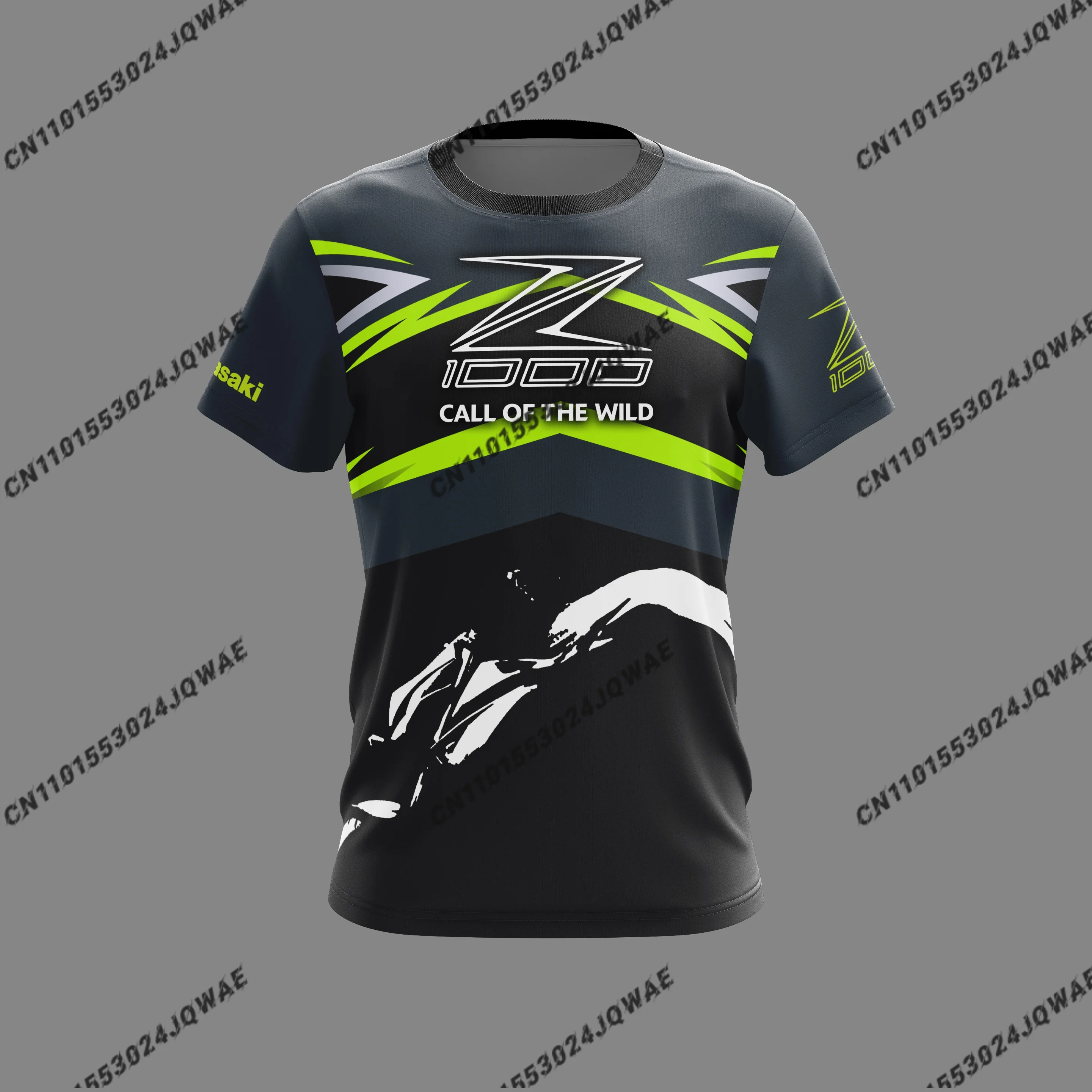 

2025 Summer New Kawasaki Specially Designed Racing Team Uniform Men Women O-Neck Oversized Breathable Quick Drying Sports TShirt