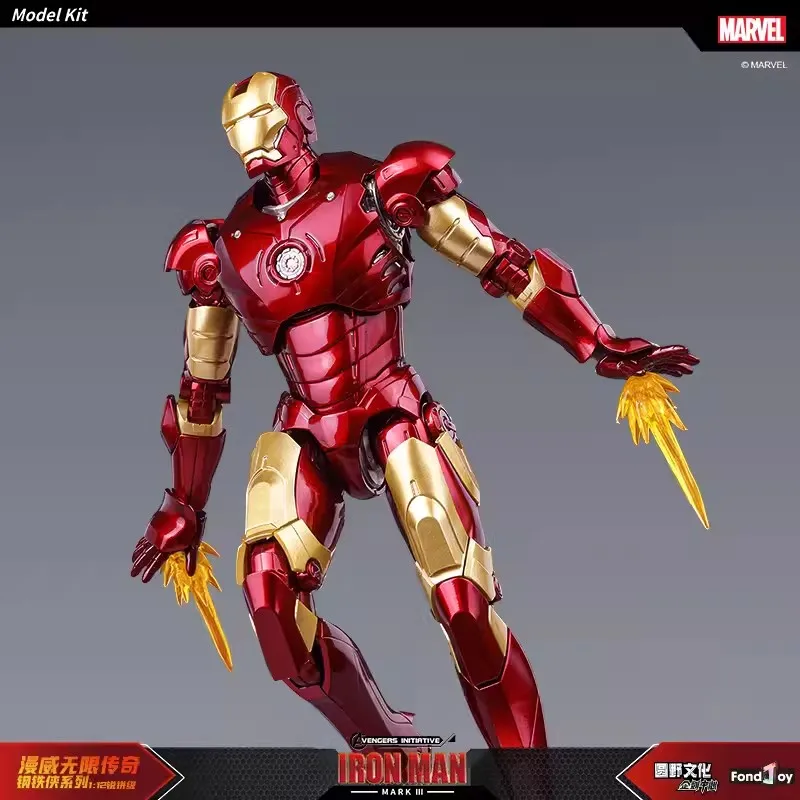 Marvel Iron Man MARK III Fondjoy 1/12 Ratio Models Kit Infinity Saga MK3 Mecha Assembly Action Figure Joint Movable Kids Toys