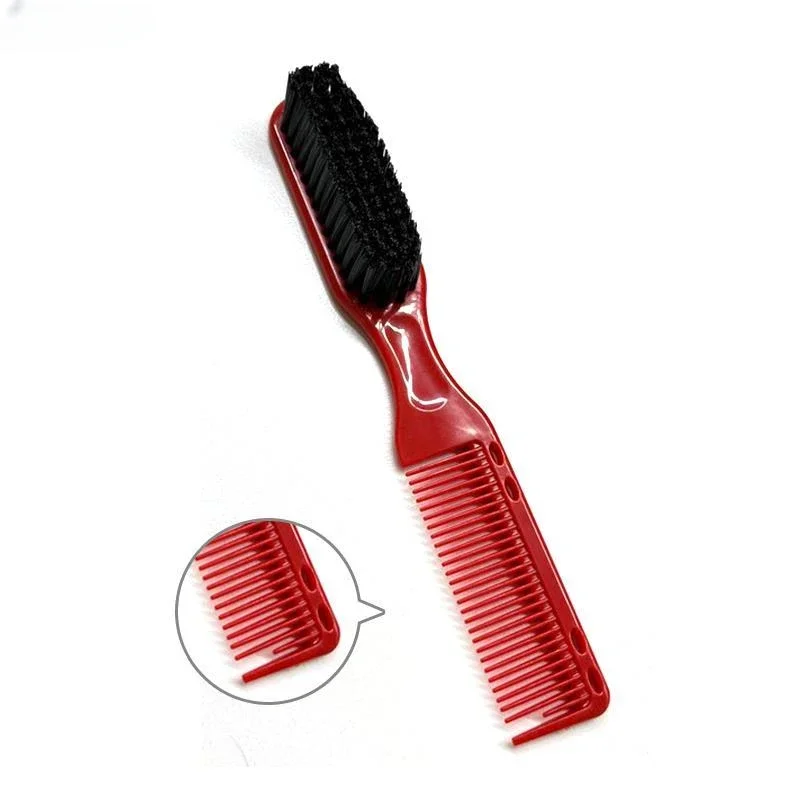 1PC Double Side Beard Styling Brush Professional Shave Beard Brush Barber Comb Vintage Oil Head Shape Carving Cleaning Brush