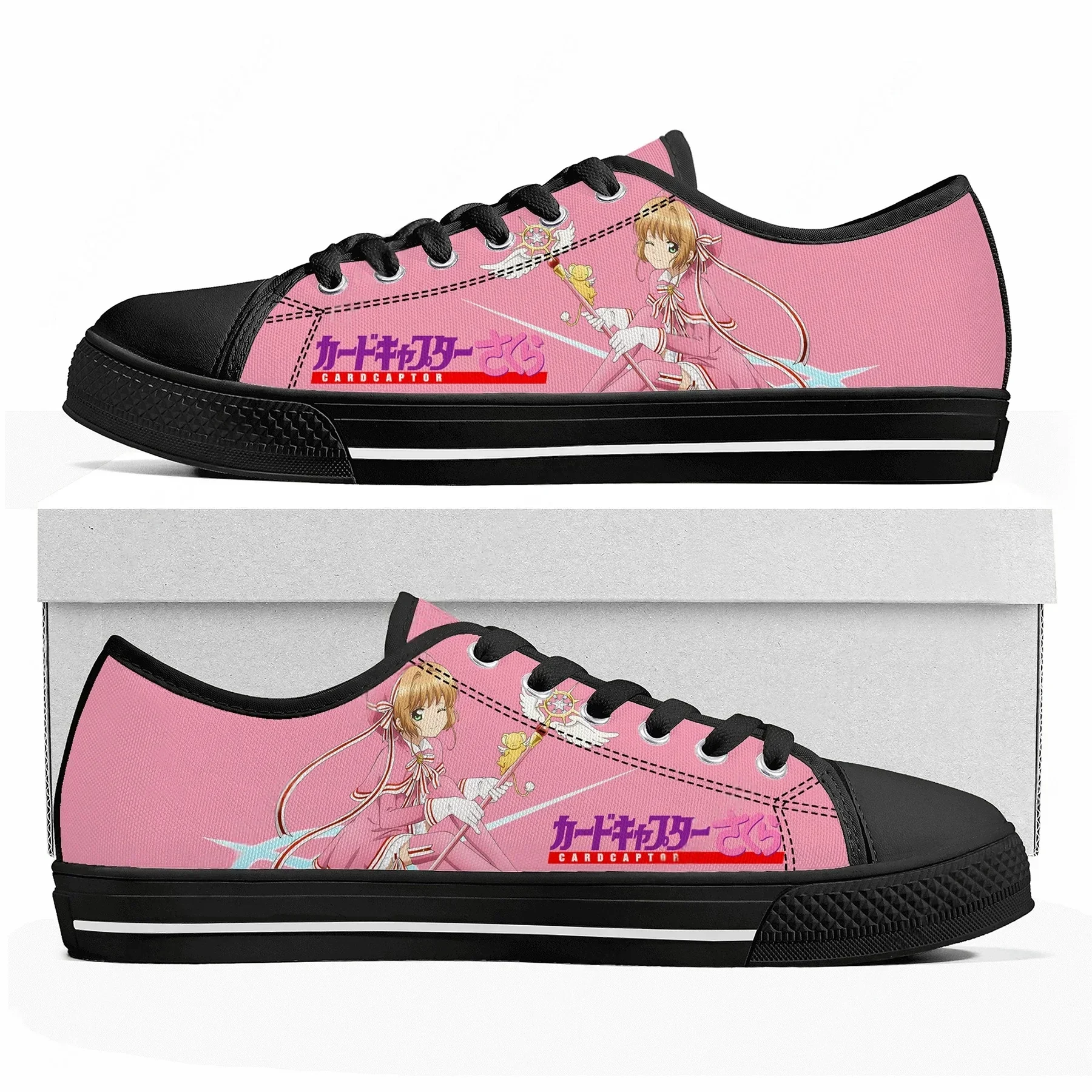 Cardcaptor Sakura Low Top Shoes Men Women Teenager Sneakers Canvas High Quality Sneaker Casual Customized Couple Shoe Black Sole