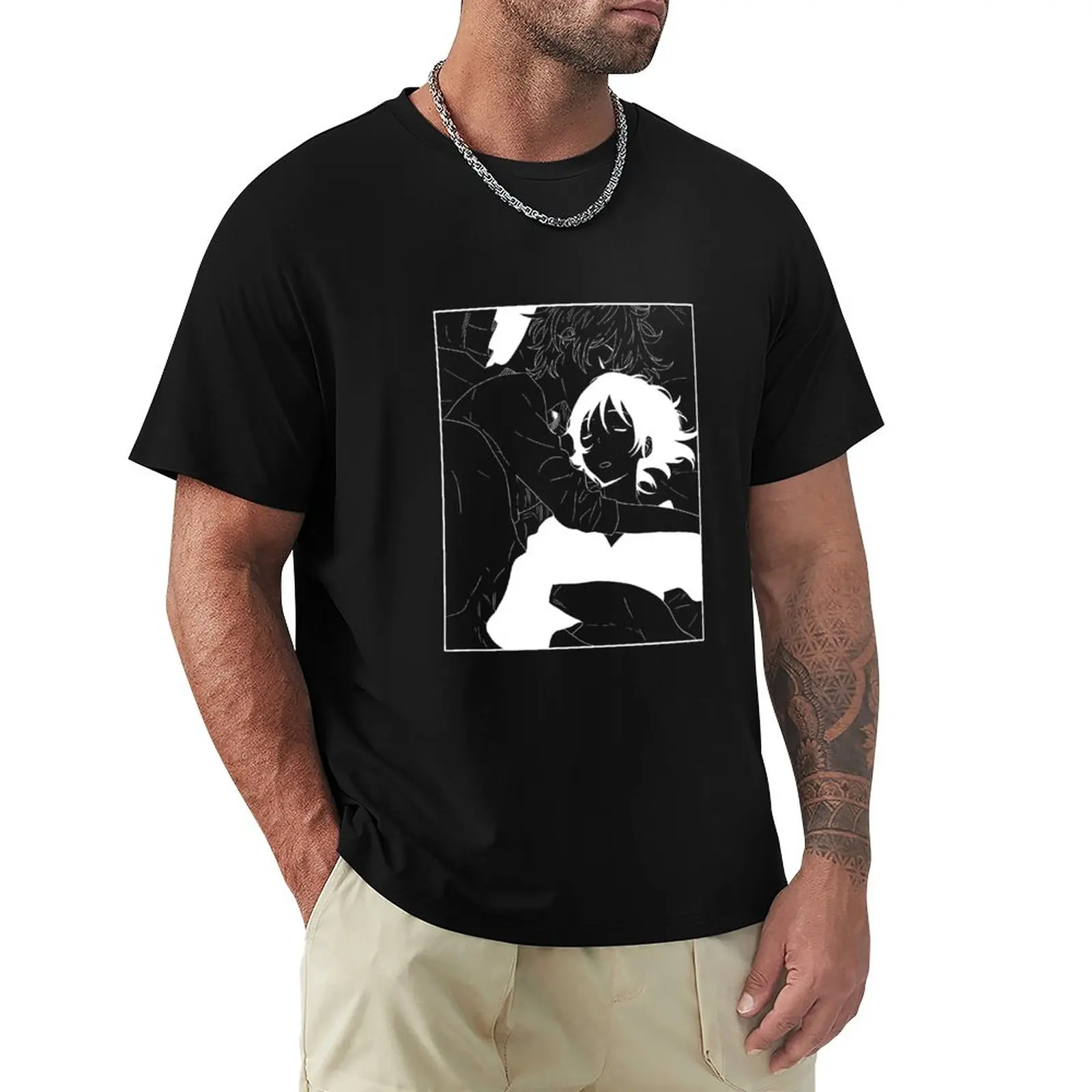 The stranger by the beach panel T-Shirt tops graphics plus sizes mens graphic t-shirts hip hop