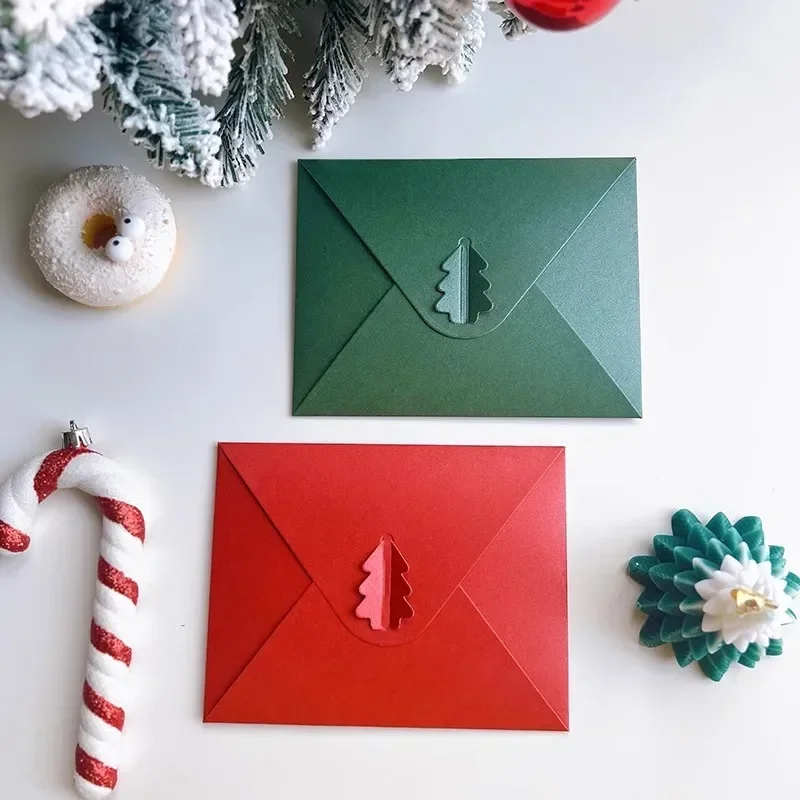 Imagem -05 - Kawaii Grosso Pérola Envelopes de Papel Bonito Envelopes de Natal Faça Você Mesmo Festa Feriado Cartões Postais Convite Cartões Capa Papelaria Peças