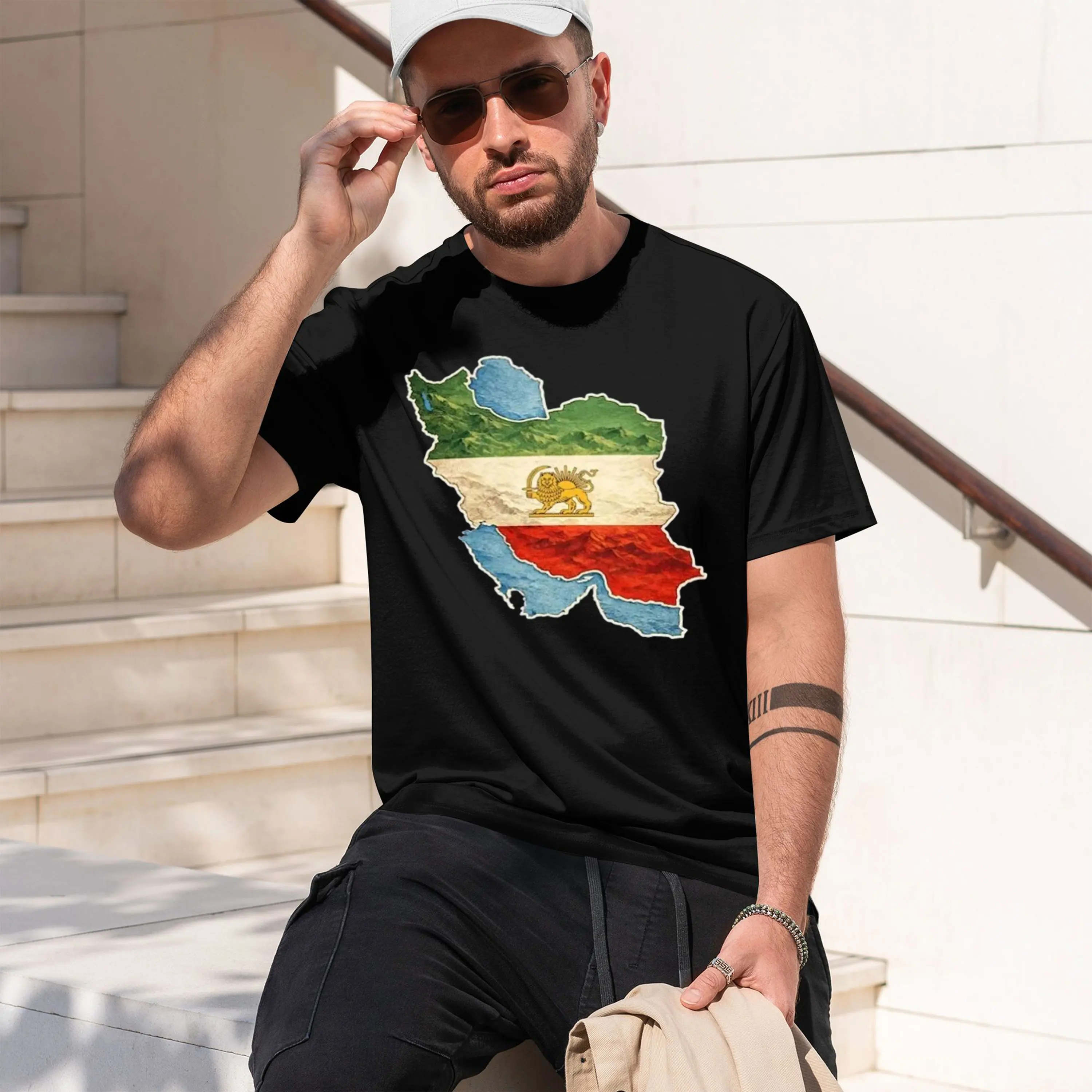 Camiseta de manga corta con mapa de Irán para hombre, modelo nuevo 2026, camiseta con gráfico de herencia persa, camiseta estampada con diseño del Mar Caspio y persa, iraní