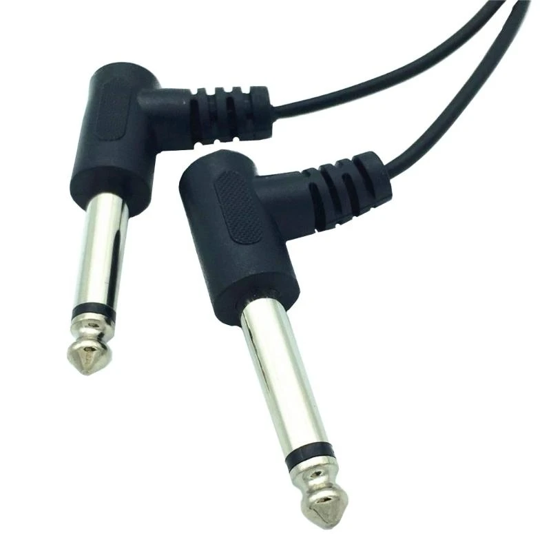 3.5 مللي متر صغير 1/8 بوصة TRS ستيريو أنثى جاك إلى المزدوج 1/4 6.35 مللي متر ذكر التوصيل أحادية TS الزاوية اليمنى محول الصوت Y الفاصل كابل 20 سنتيمتر