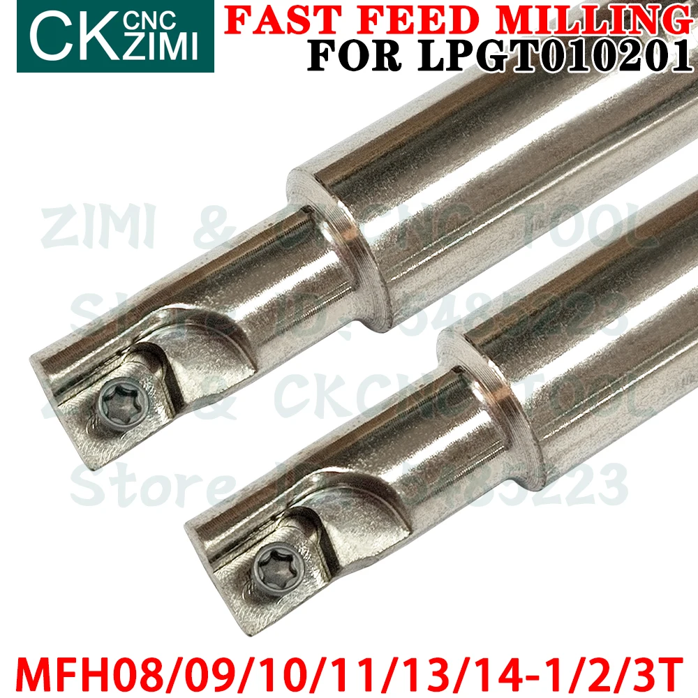 MFH 08/09/10/11/12/13/14/15/16 Fast Feed Milling Cutter Rod Rapid Feed Heavy Cutting Tools for LPGT 010201ER-GM Milling Inserts