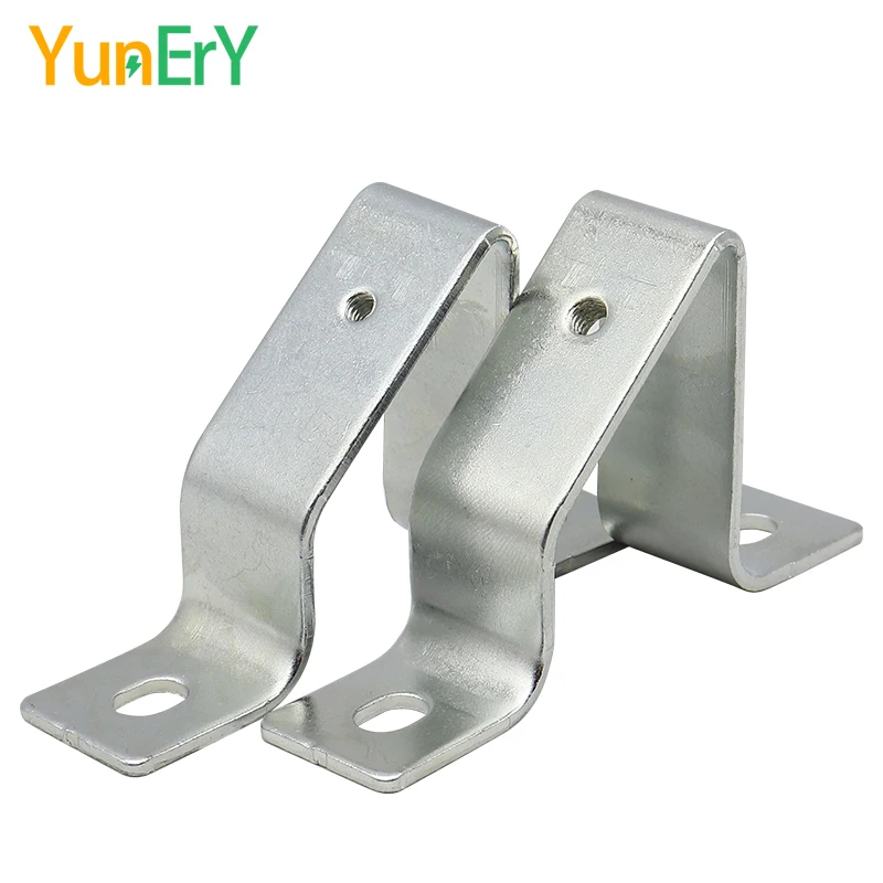 2PCS DIN Rail 45° Base Terminal Cold-rolled Steel Plate for Electrical Installation Sliding Bracket Screw Fixation For 35mm Rail