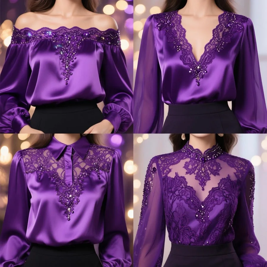 ¿Con qué colores combinar una blusa morada para fiesta?