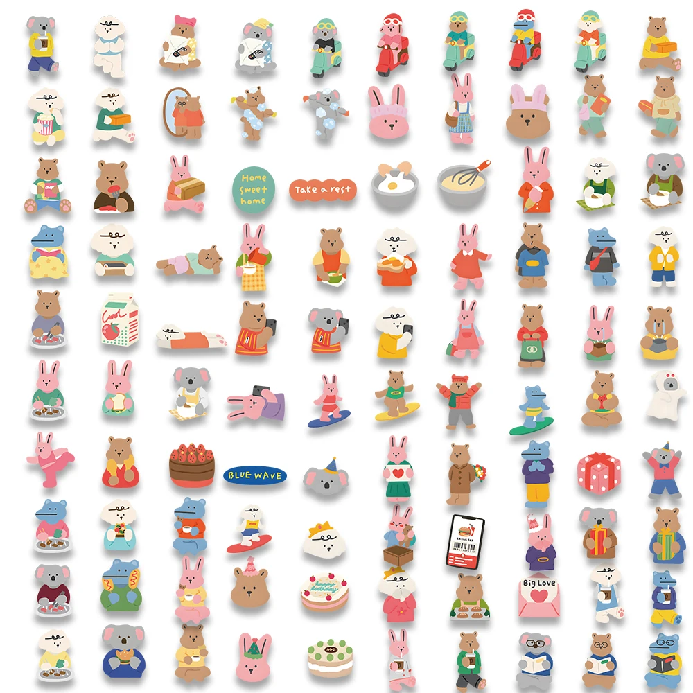 50PCS Cute Cartoon Dailylike Creative Stickers Graffiti Decals Decoration DIY Notebook Phone Suitcase Fridge Guitar Sticker Toys