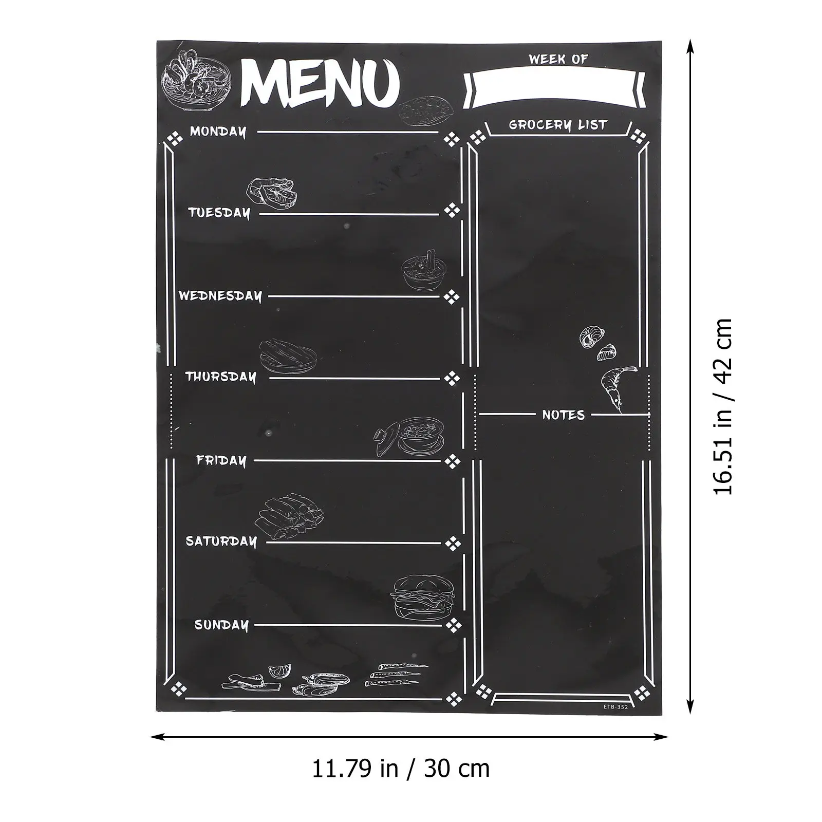 Magnetic Chalkboard Sticker for Refrigerator Dry Erase Menu Board Smooth Surface Weekly Planner Multipurpose Home Supplies