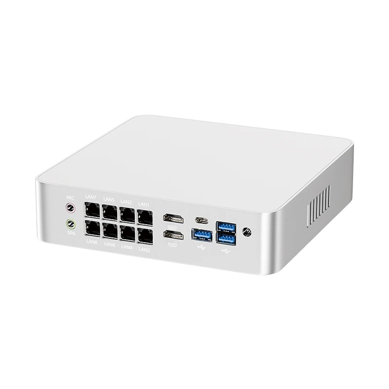 Mini PC Intel Core i7-8705G 8x 2.5G Ethernet USB-C 2x HDMI2.0 2x Slot DDR4 M.2 SSD 2x COM DB9 RS232/422/485 Win10/11 Linux