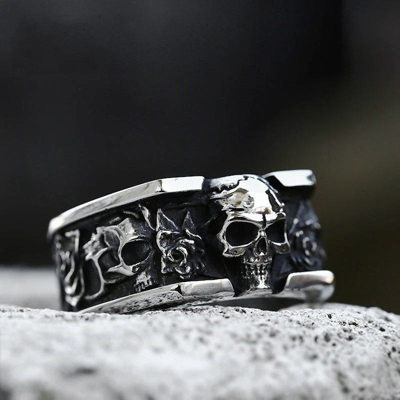 

Fashion Gothic Skull Rings for Men's Stainless Steel Punk Hip Hop Personalized Biker Party Jewelry Ring Gift Dropshipping