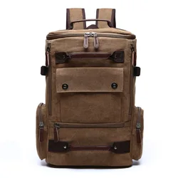 Men Backpack Canvas Bagpack Large Laptop Backpacks Male Retro Schoolbag for Teenagers Boys Travel Outdoor Camping Bag Mochilas