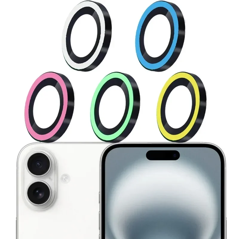 Lichtgevende Keramische Camera Glas Voor iPhone 16 Pro Max 16 Plus Lens Protector Film Ring Muti-Kleur Gehard glas Glow Protector Cap