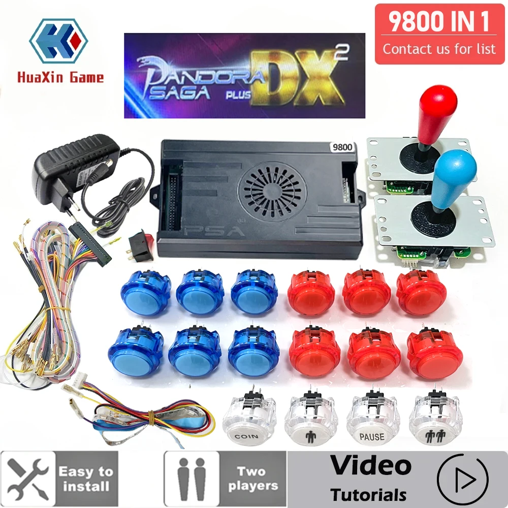 

9800 in 1 Pandora Saga Box DX DIY 8 Way Joystick Copy Sanwa OBSC-30 LED Button 3D game Fight Arcade Game Console Cabinet Bartop