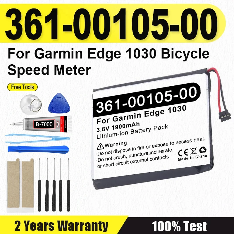 1900mAh 361-00105-00 For Garmin Edge 1030 Bicycle Speed Meter High Quality Replacement Battery + Free Tools