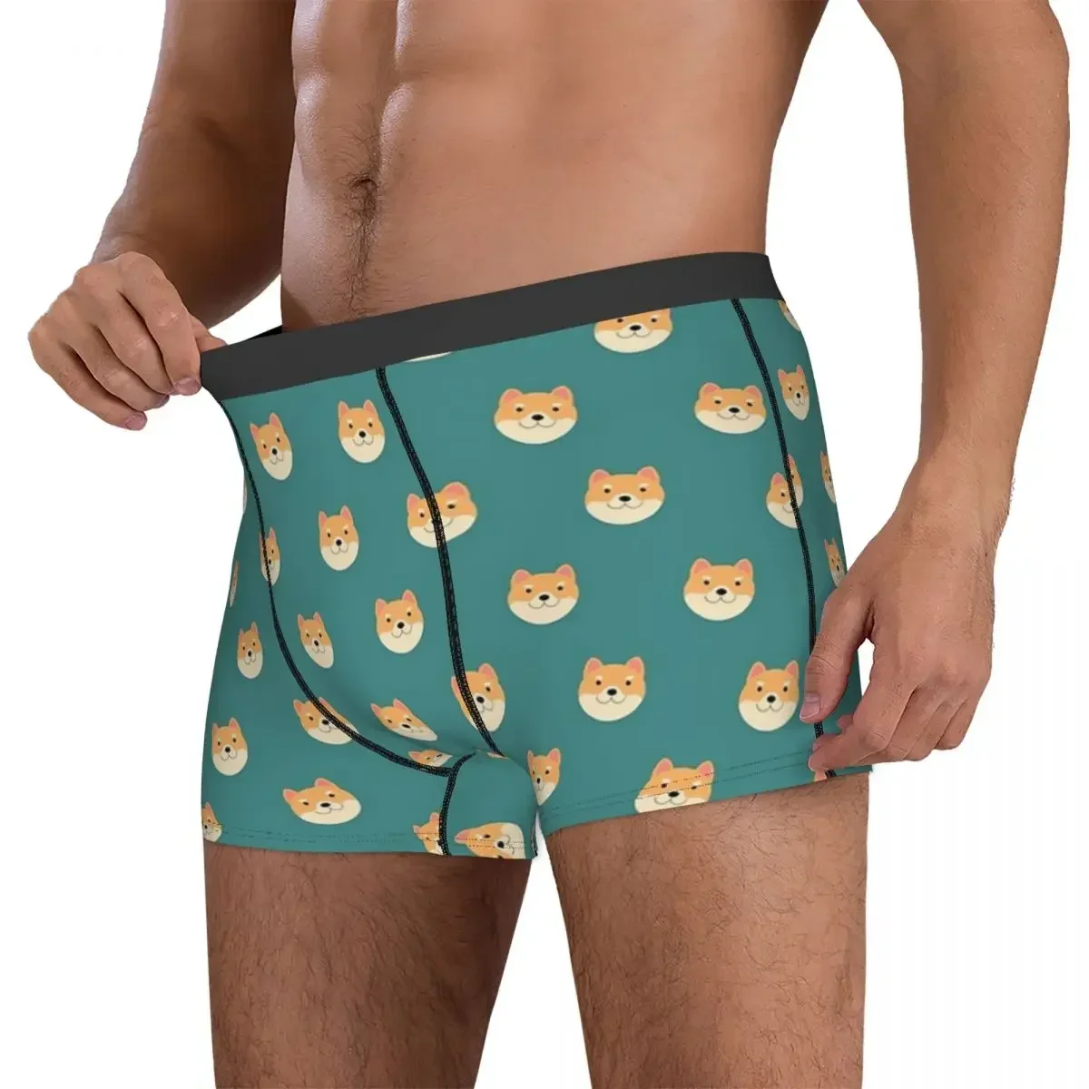 Boxer Underpants Shorts Shiba Inu Minimalist Pattern Panties Male Breathable Underwear for Homme Man Boyfriend Gift