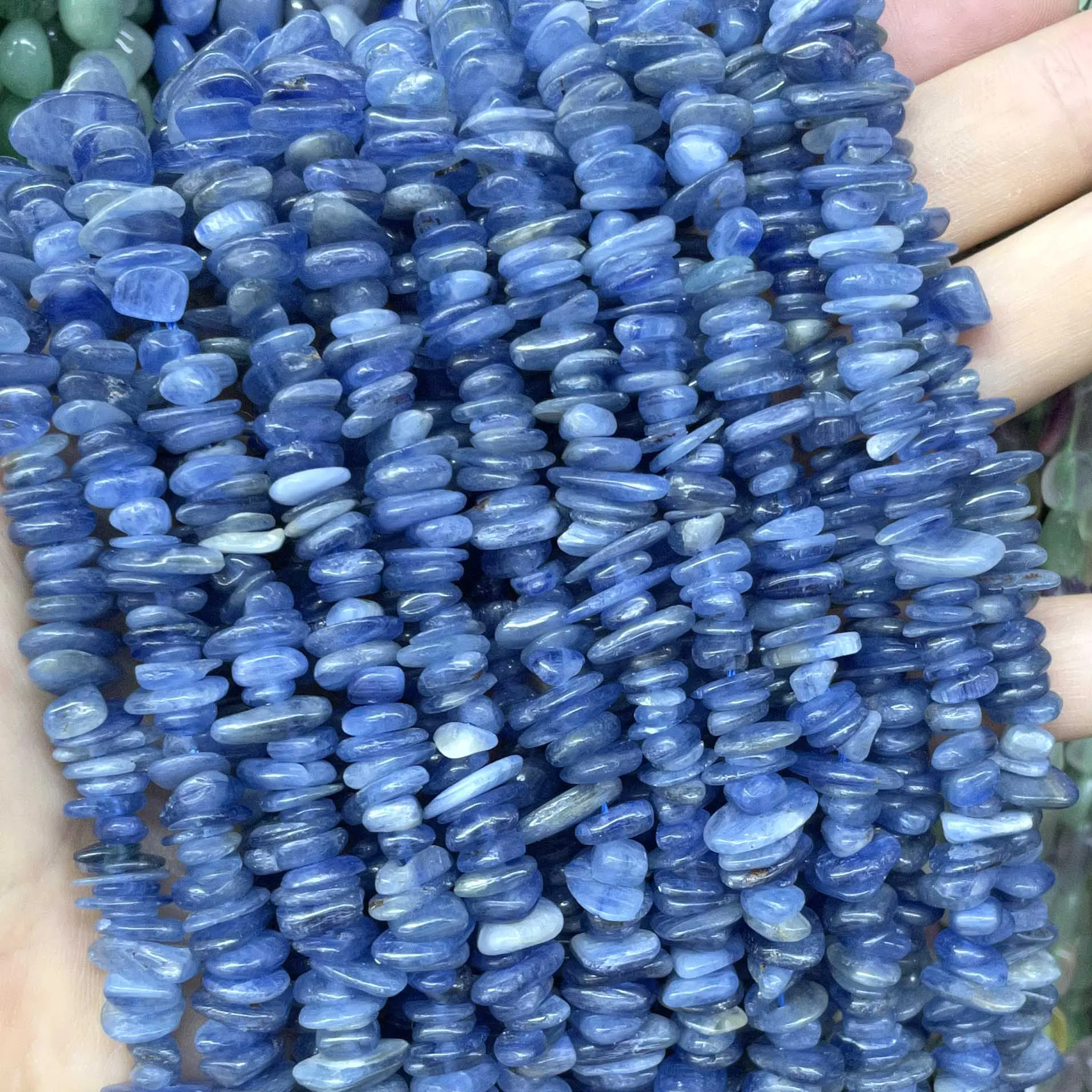 5-8MM Natural Irregular Chips Blue Kyanite Freeform Gravel Stone Spacer Loose Beads For Jewelry Making DIY Bracelet Accessories