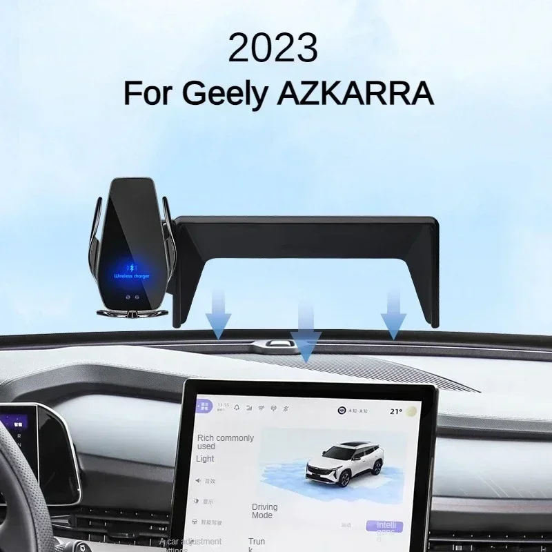 

2023 For Geely AZKARRA Car Screen Phone Holder Wireless Charger Navigation Modification Interior 13.2 Inch