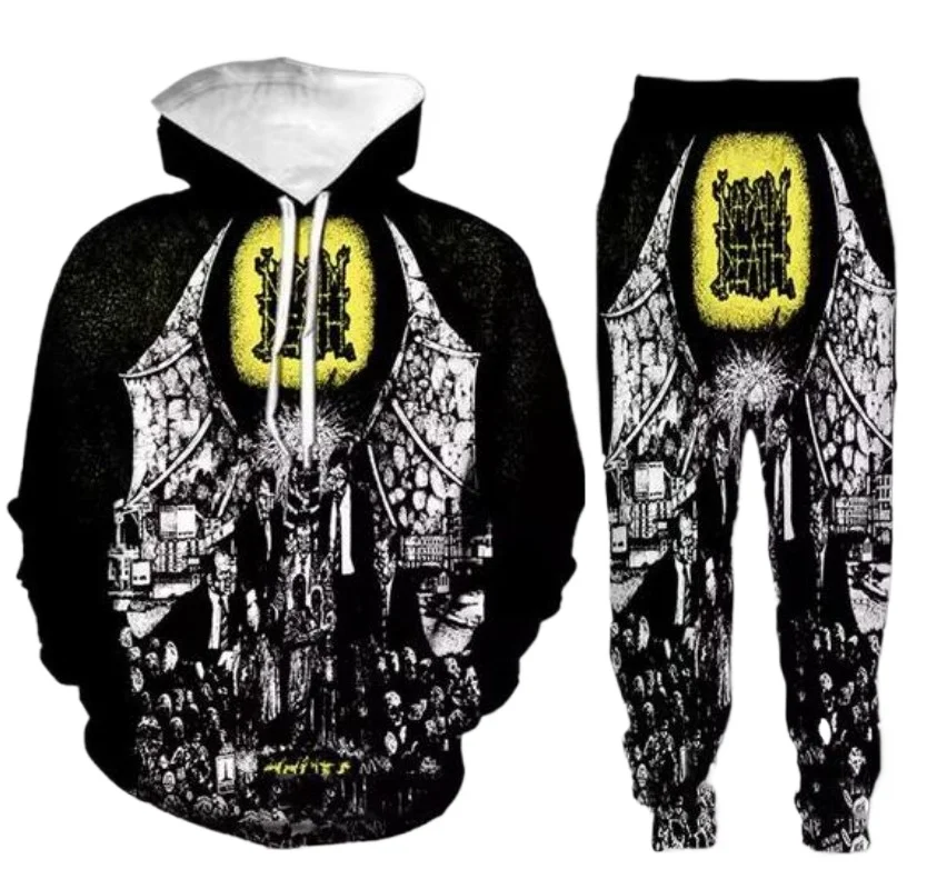 

New Men/Womens Napalm Death Funny 3D Print Fashion Tracksuits Crewneck hoodie Joggers Pants + Hoodies
