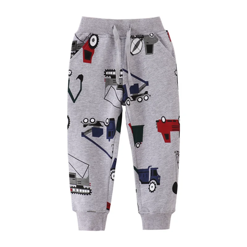 

2-7T Baby Kids Boys Sweatpants Full Length Grey All Printed Hot Selling Children's Trousers Autumn Spring Kids Clothing Pants