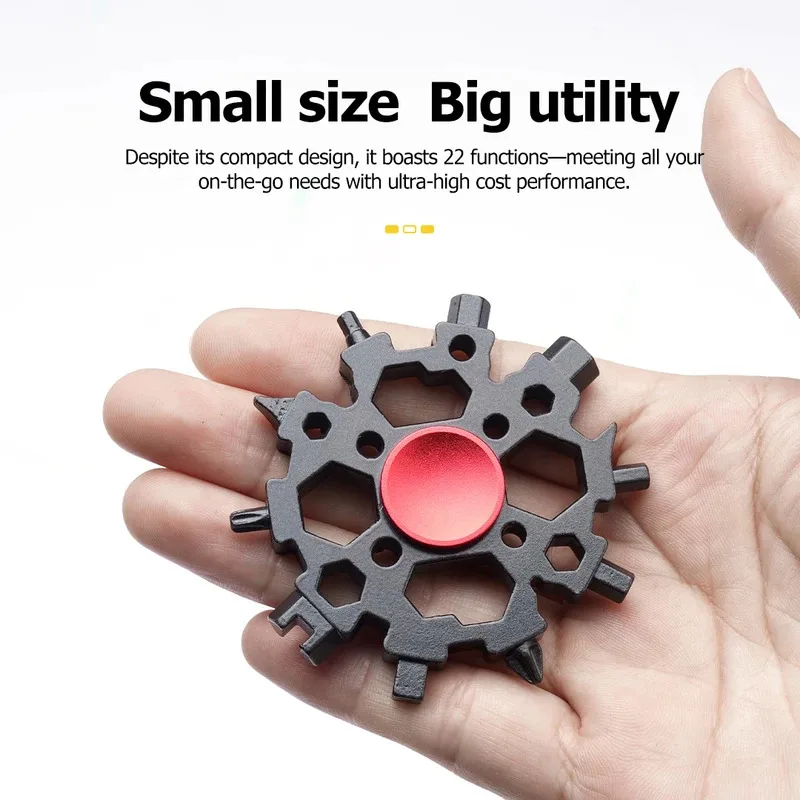 

Bicycle Multifunctional Snowflake Wrench Stainless Steel Universal Inner Hexagonal Octagonal Fingertip Gyro Tool Portable