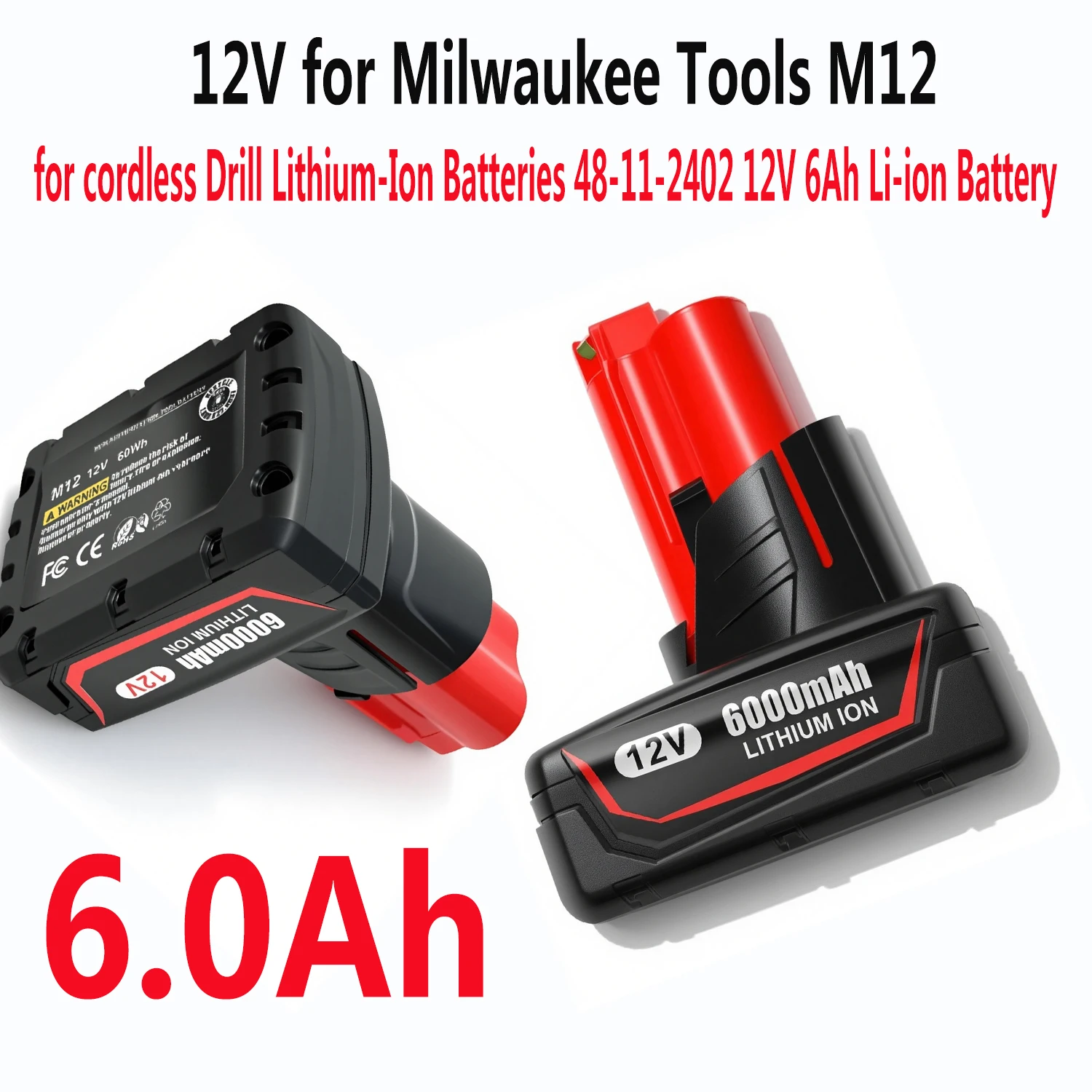 

Высокоемкостный литий-ионный аккумулятор 12В для инструментов Milwaukee 12В, совместимый с моделями 2451, 2451-20, 2451-22, 2452-20