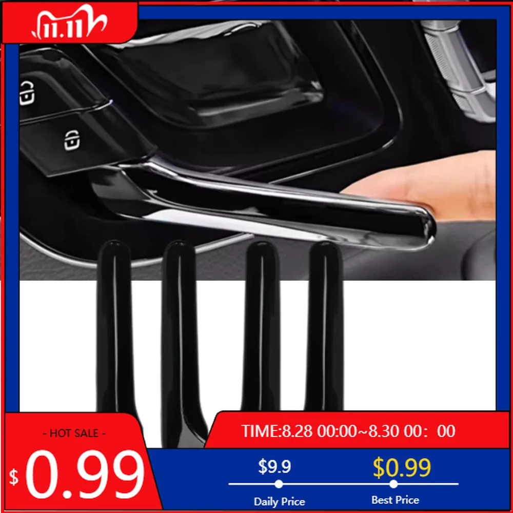 

Interior Stickers Black Car Inner Door Handle Bowl Decor Cover Sticker For Mercedes Benz C E S GLC EQE EQS W206 W223 X254 W214 A