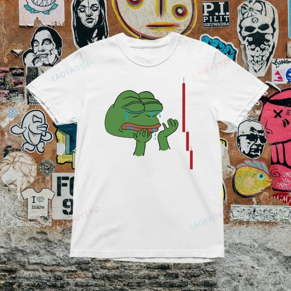 Sad Frog Short Hodl Crypto Tops Tee Shirt A Weeping Sad Frog  Printed T Shirt Tops Men Woman High Quality Cotton Short-sleev