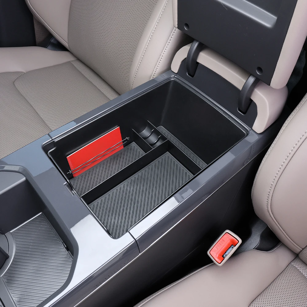 Car Black Central Storage Box Console Armrest Organizer Holder ABS for KIA EV5 2024-2025 LHD Auto Interior Trim Accessories