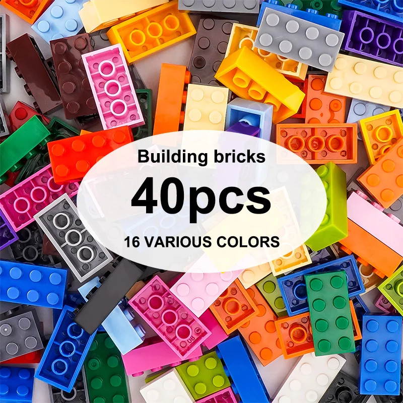 Blocs de construction en briques hautes, 100g, 2x4, figurines épaisses, points, taille éducative et créative, compatibles avec les jouets en plastique pour enfants