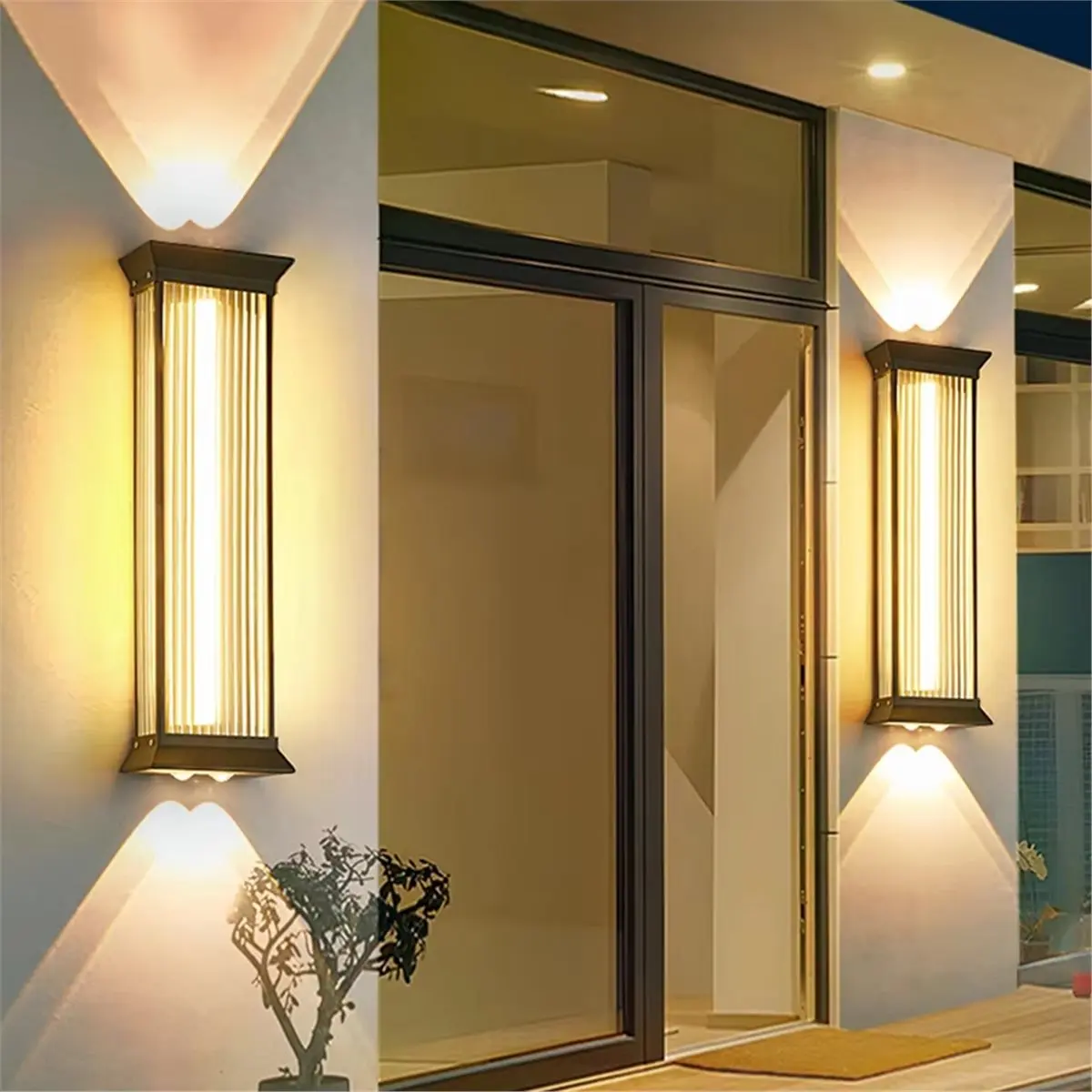 BABQ Outdoor Waterproof Courtyard Wall Lamp Garden Lamp Exterior Wall Pillar Villa Terrace Light Stainless Steel LED Lighting
