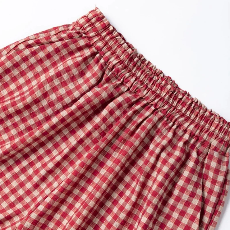 Birdtree, 76% Silk 24% Nylon Plaid Shorts, Women Dry Silk Short Pants, Elastic Waist Casual Loose Pant, 2026 Summer New P64038JF