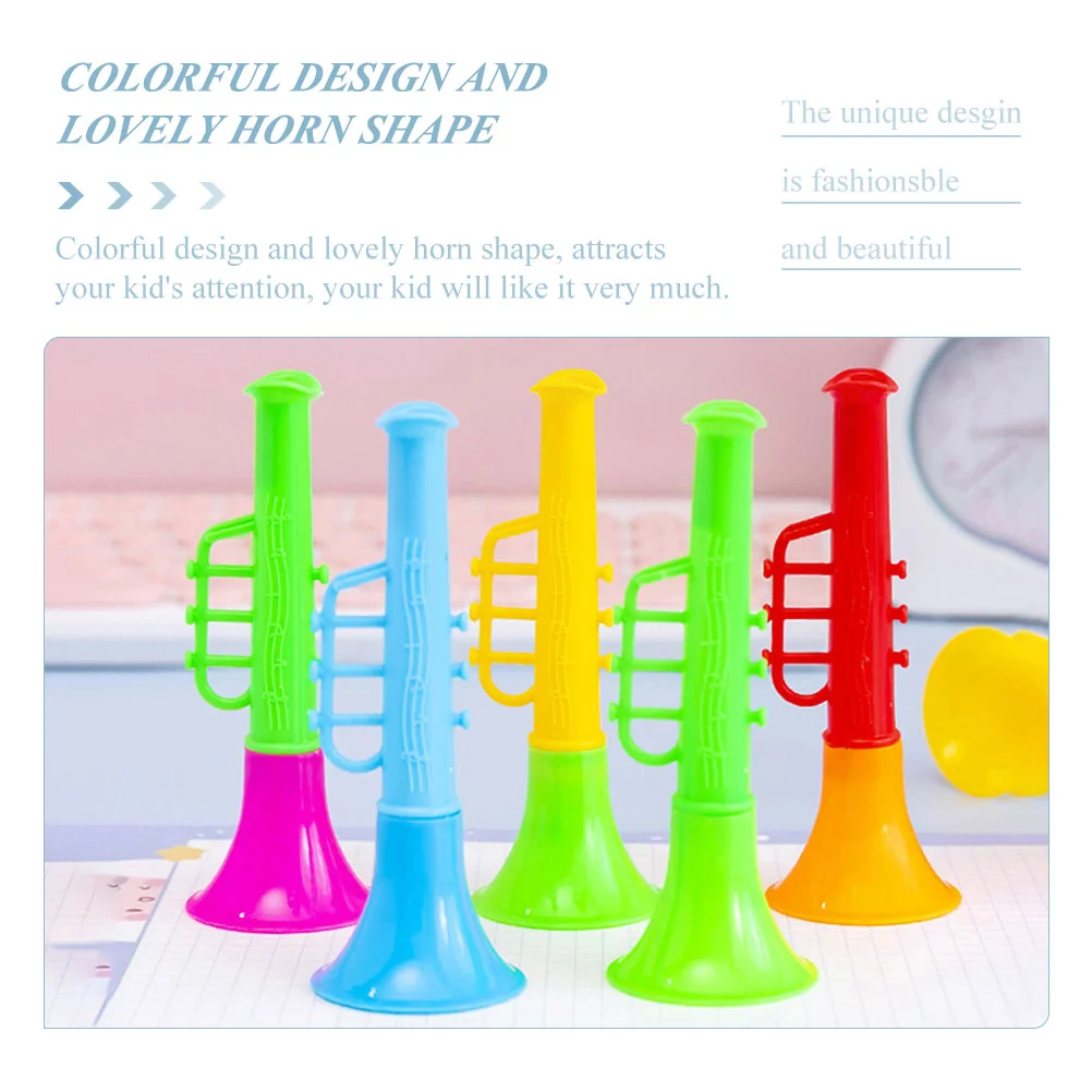 20pcs Mini Plastic Trumpet Toys for Kids Safe Lightweight Colorful Baby Musical Instruments Fun Gift Blow Loud Sound