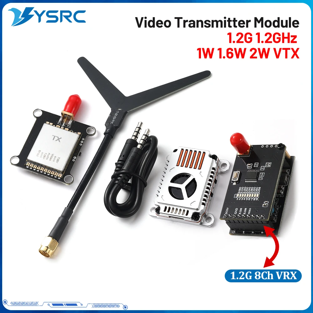 1.2G 1.2GHz 1W 1.6W 2W VTX Switchable Video Transmitter Module 1.2G 8CH VRX 1200mhz Odbiornik wideo z anteną do dronów FPV