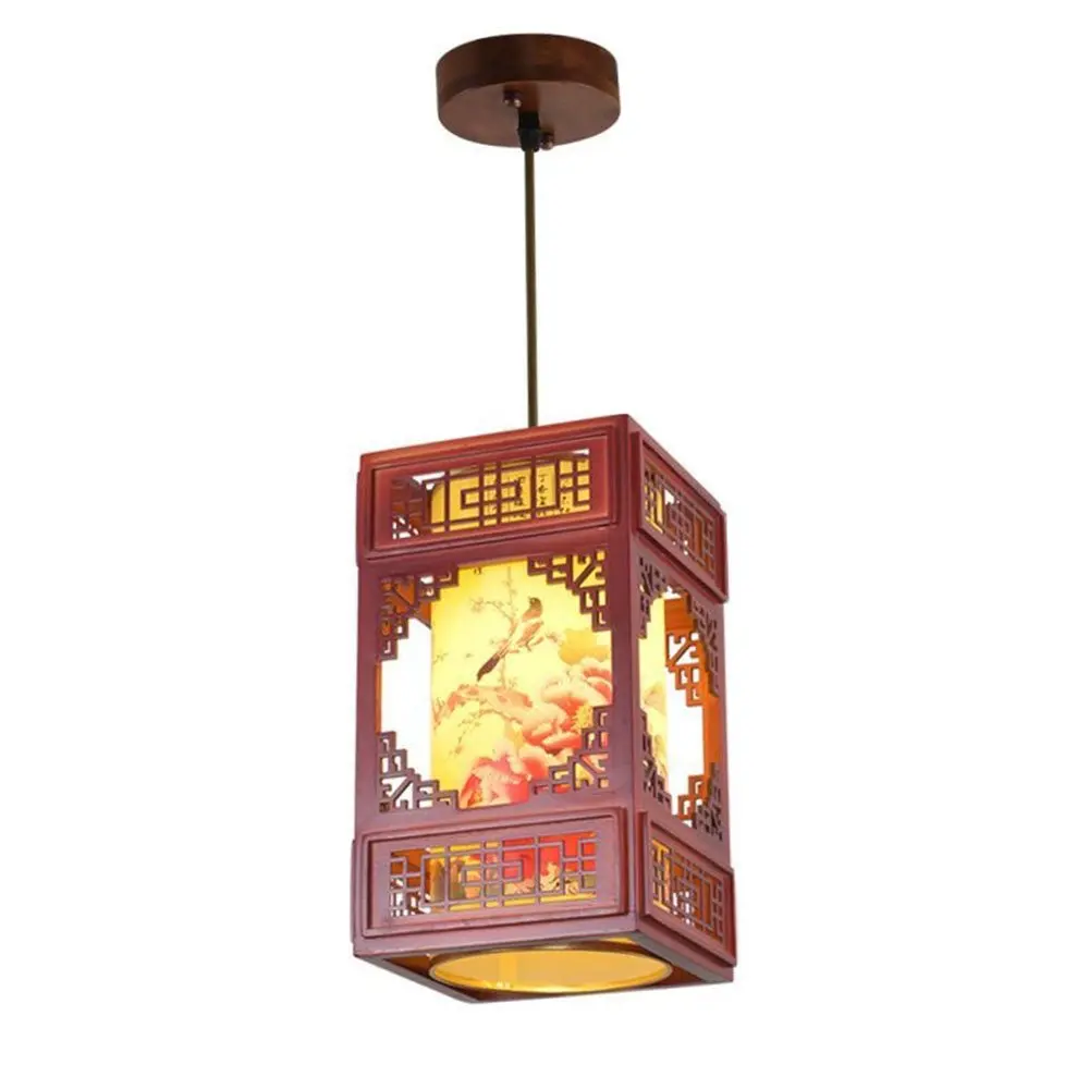 

Classic Chinese Style Wooden Pendant Lamp Vintage Dining Room Pendant Light Tea House Hallway Balcony Hanging Lamps
