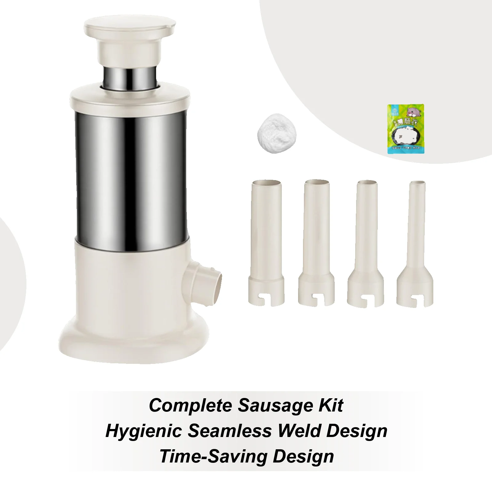 Meat Stuffer Stainless Steel Large-Capacity Processor Hand Meat Filling Machine For Home For Bratwurst Sticky Rice Commercial