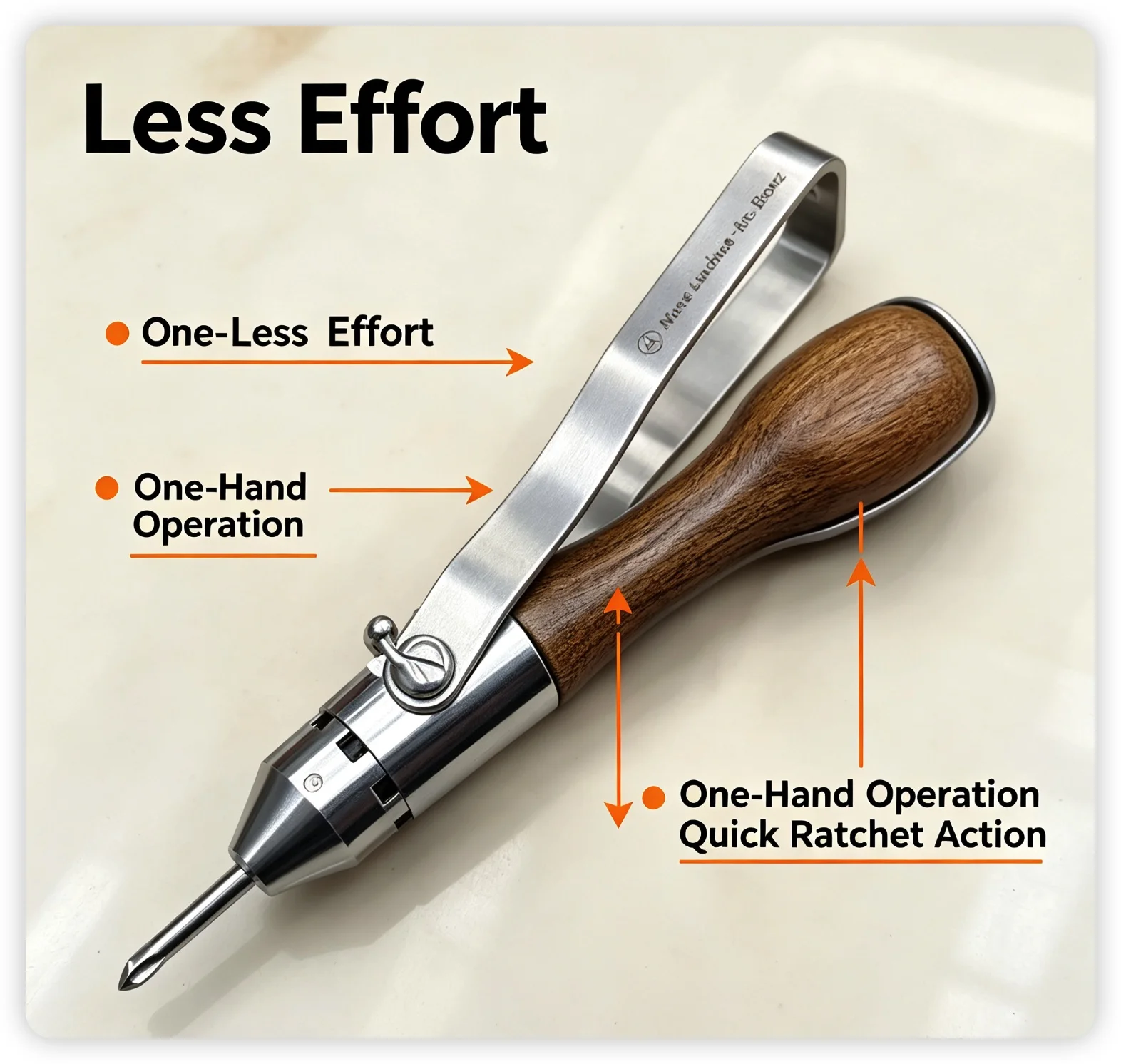 `1891 Retro Ratchet Screwdriver Multifunctional Semi‑auto Forward Reverse Lever Wooden Handle Vintage Hand Repair Tool`