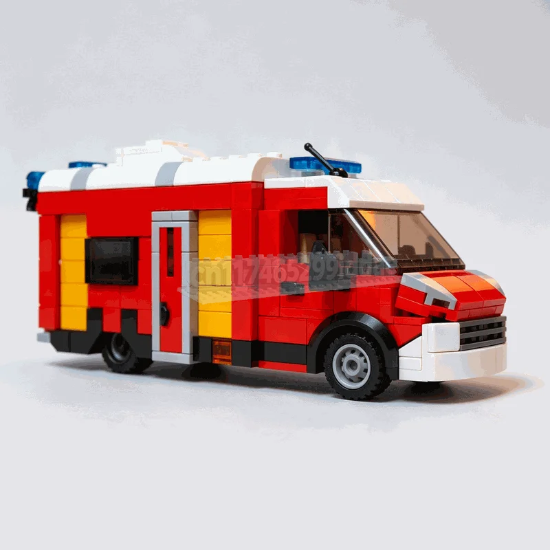 507PCS MOC City Emergency Rescue Ambulance Van Vehicle Model Building Blocks DIY Creative Assembly Popular Collection Toy Gift