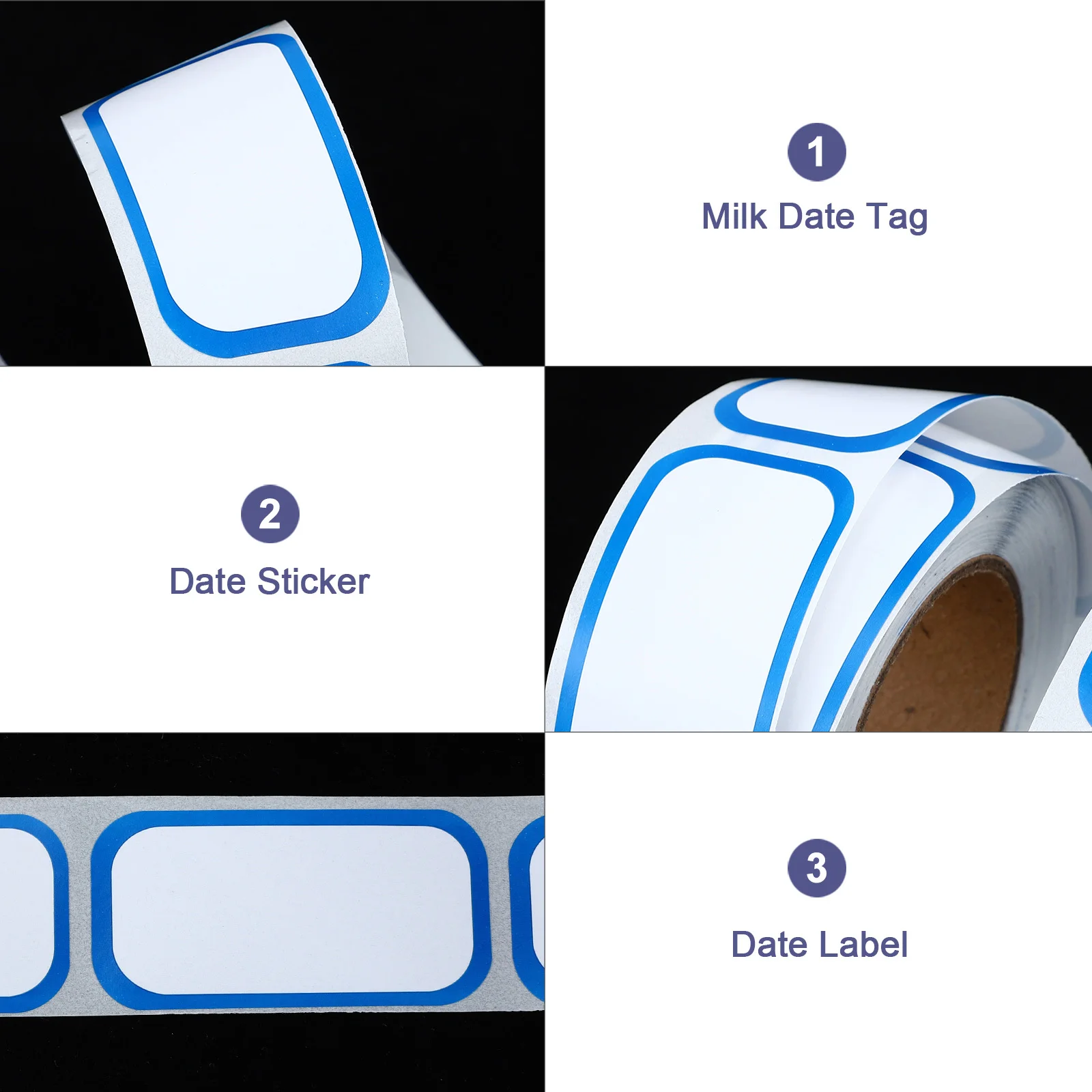 

6 Rolls Date Label Stickers Food Date Labels Removable Strong Adhesive Storage Marking Message Label Sticker Removable Sticker