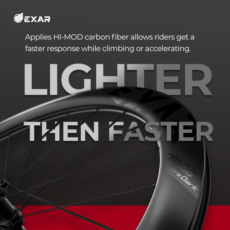 EXAR Ultra Dark Carbon Fiber Wheelset Integral Front Rear Wheels Inertia Stability Ceramic Bearing Flat Engagement Ratchet