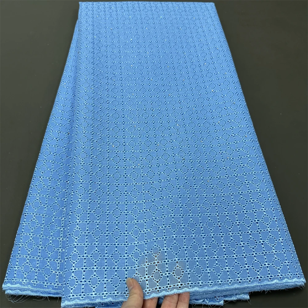 

2024 High Quality African Jacquard Brocade Lace Fabric French Tulle Lace Embroidery Gold line Sewing For French Tulle Dress