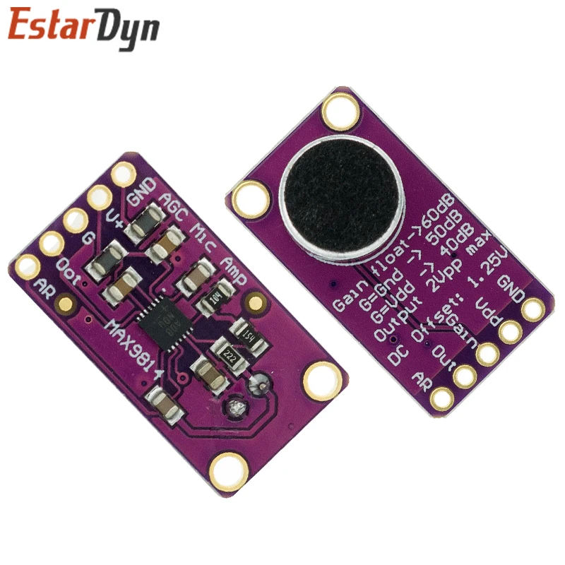 MAX9814 Microphone AGC Amplifier Board Sound Sensor Module Auto Gain Control Attack for Arduino MAX4466 PCB Board Diy Kit