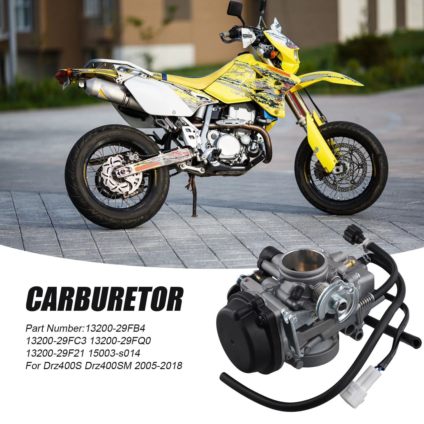 

Отличный новый карбюратор для Suzuki Drz400 Drz400sm Drz400s 13200-29FB4 13200-29FC3 13200-29FQ0 13200-29F21 15003-S014 15003-S02