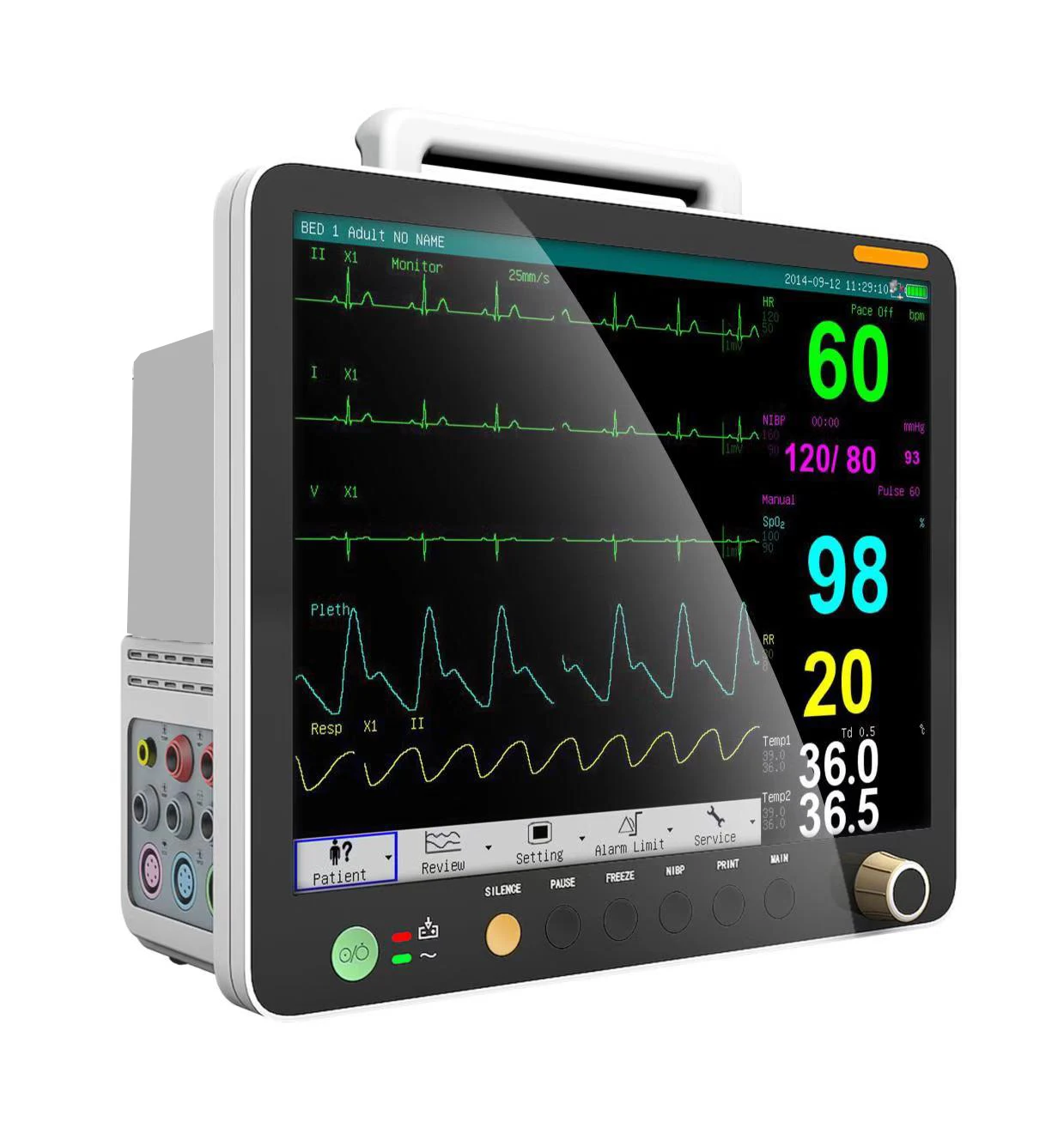 Veterinary 15inch Multiparameter Animal Patient Monitor with Capnograph ETCO2 IBP Touch Screen Bedside Monitor