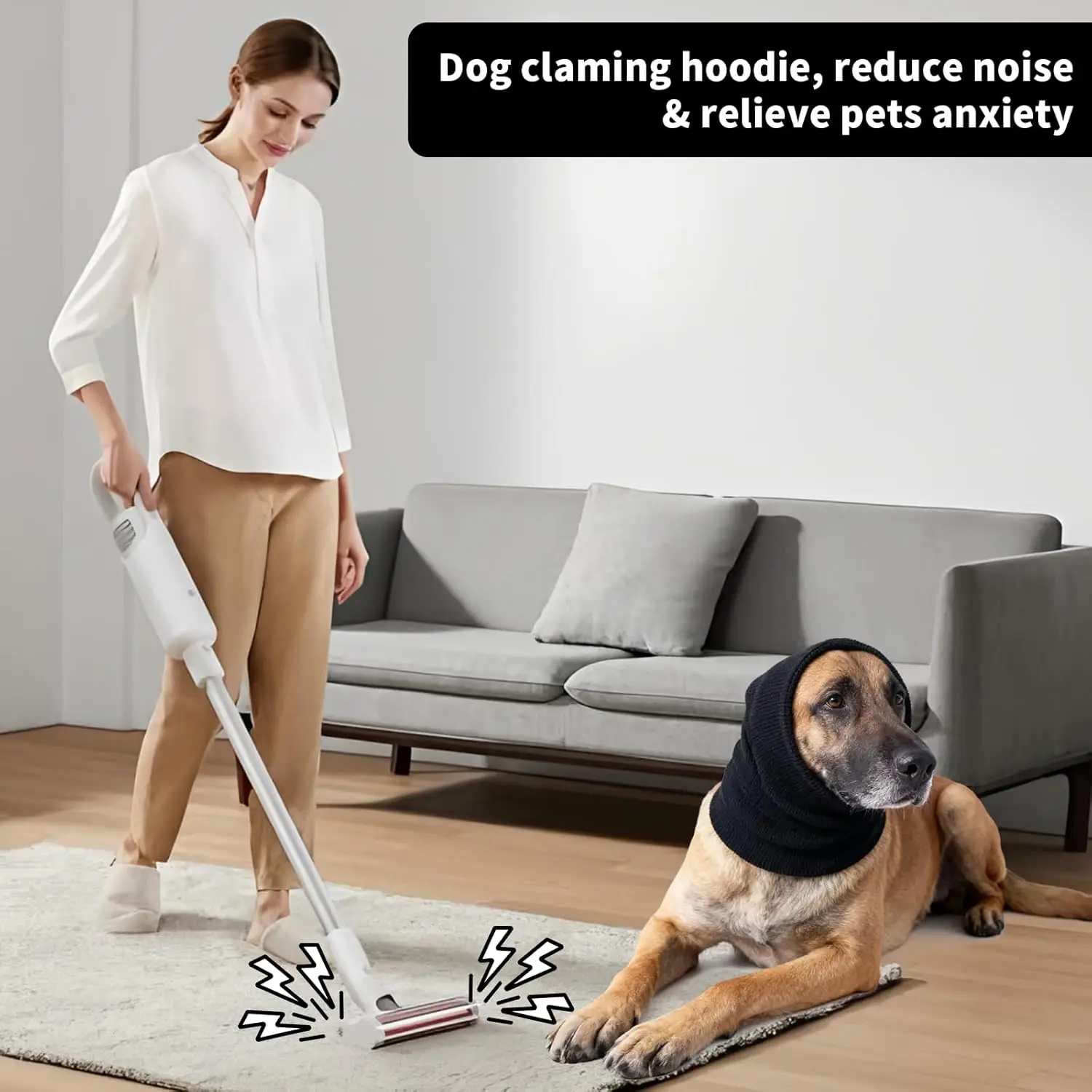 Dog Calming Hoodie for Small to Large Dogs High Elastic Pet Anxiety Relief Ear Wrap Cat Calming Collar Noise Reduce Protection f